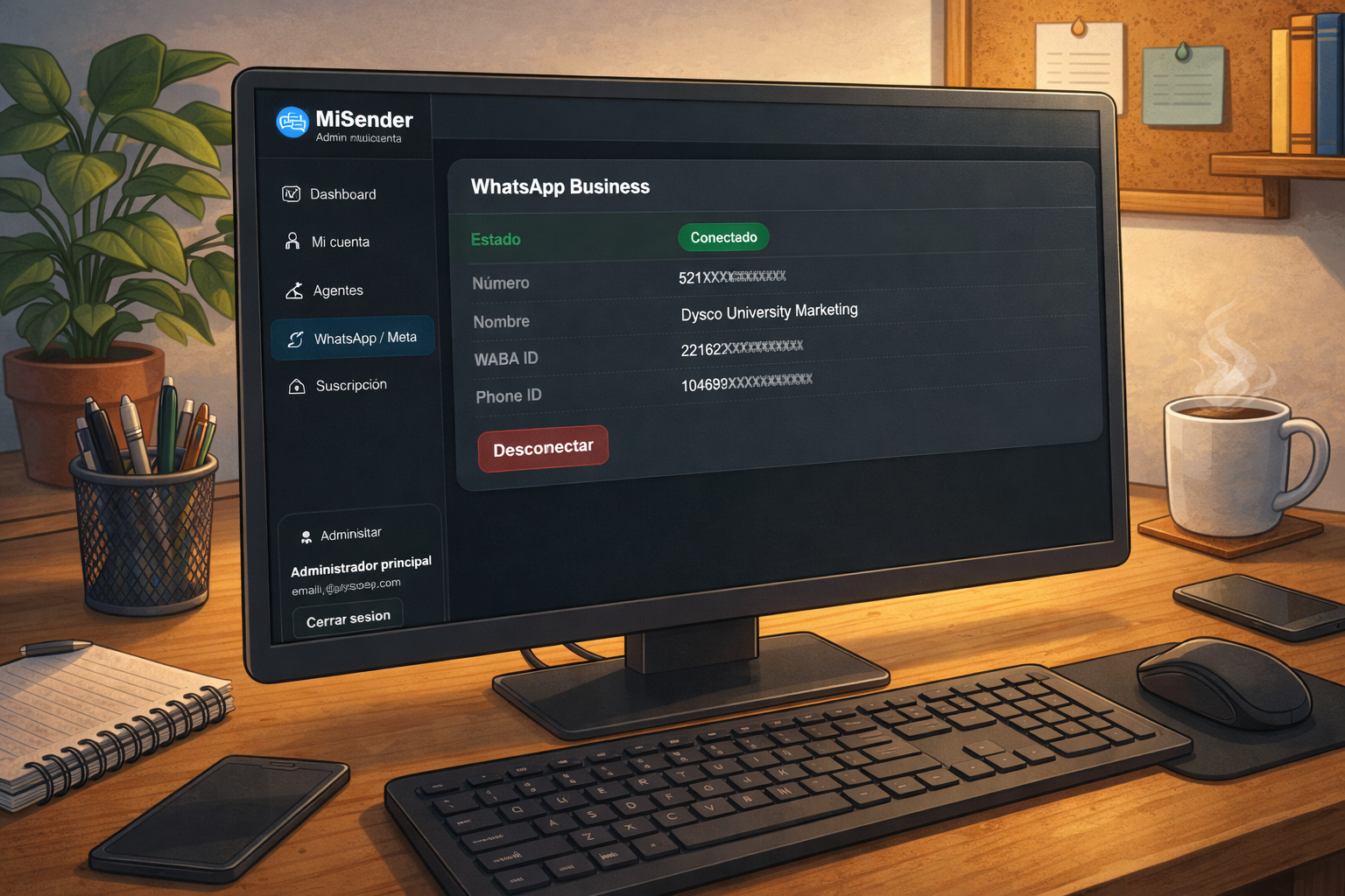 Configuraciones y conexión de WhatsApp Business en MiSender